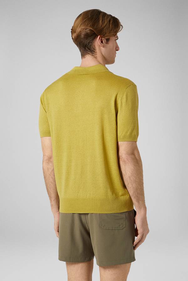 Pull Pal Zileri Polo in maglia di lino e seta color senape Ritorno libero