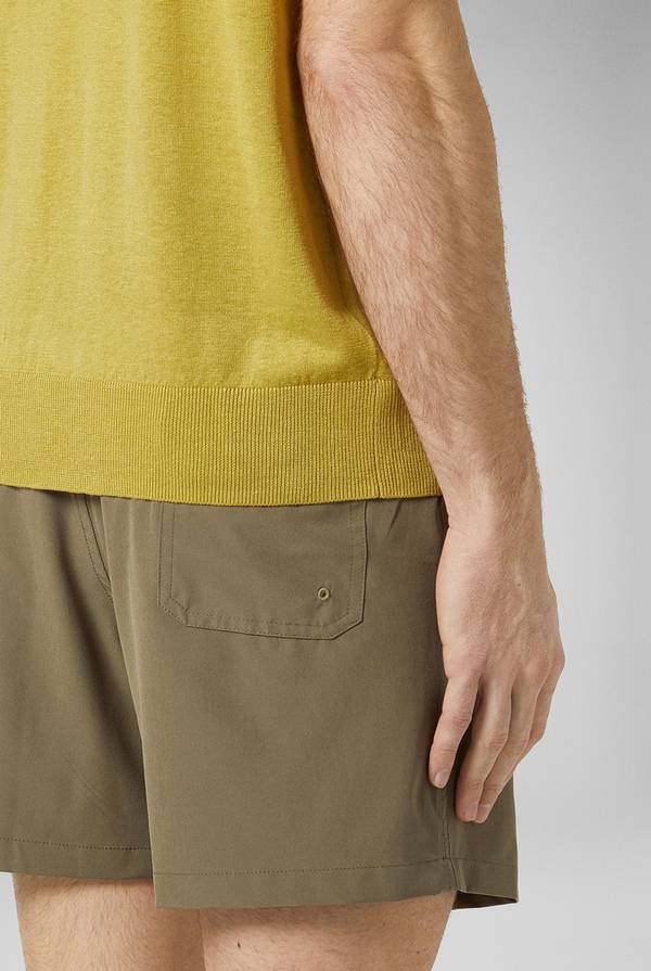 Pull Pal Zileri Polo in maglia di lino e seta color senape Ritorno libero
