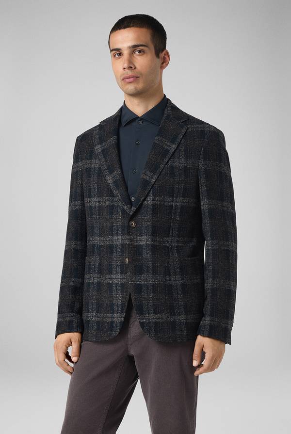 Pull Pal Zileri Giacca blu navy con motivo macro check Super sconto