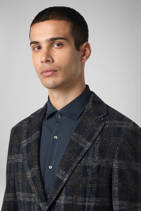 Pull Pal Zileri Giacca blu navy con motivo macro check Super sconto