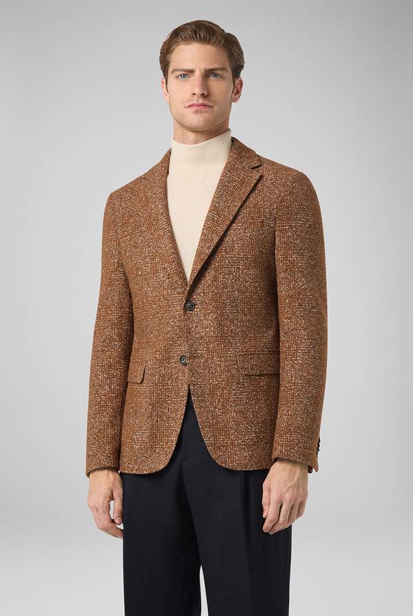 Pull Pal Zileri Giacca in lana e seta con micro pattern Trasporto libero internazionale