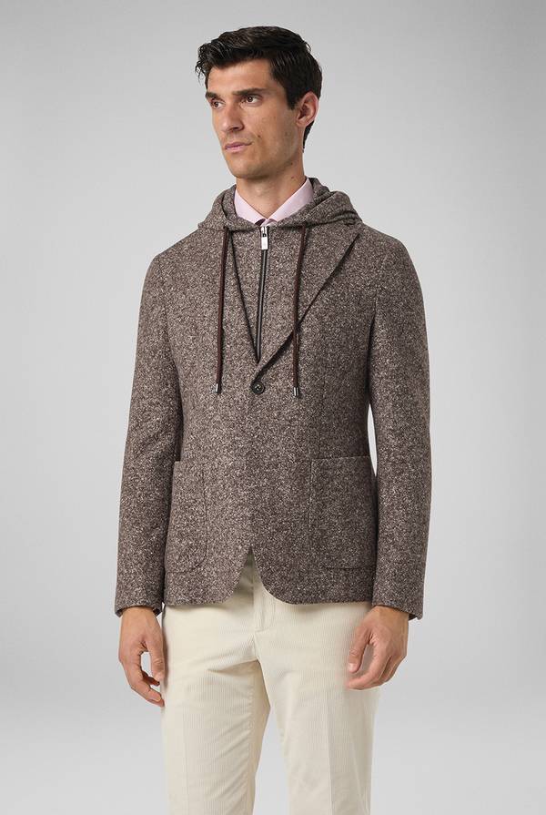 Pull Pal Zileri Giacca in lana tecnica con pettorina e cappuccio removibili Officina