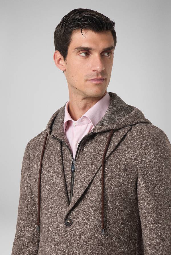 Pull Pal Zileri Giacca in lana tecnica con pettorina e cappuccio removibili Officina
