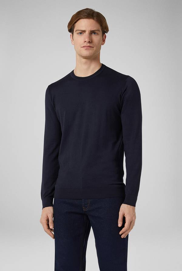 Pull Pal Zileri Girocollo in maglia con dettagli verde laguna Vendita