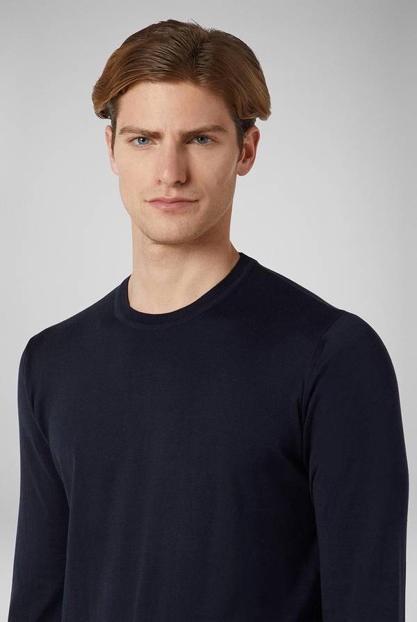 Pull Pal Zileri Girocollo in maglia con dettagli verde laguna Vendita