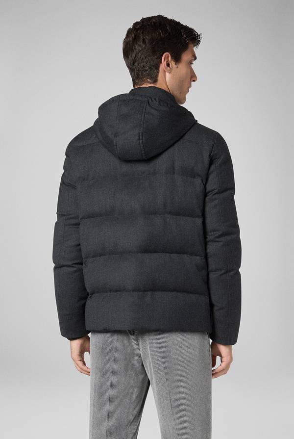 Pull Pal Zileri Bomber in pura lana con cappuccio removibile In Linea