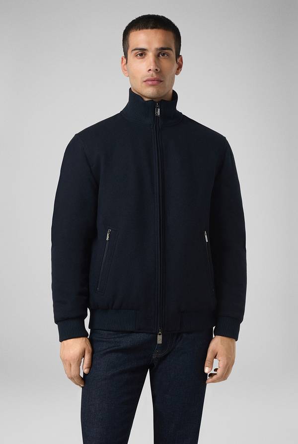 Pull Pal Zileri Bomber in lana tecnica con finiture in maglia a contrasto Qualità