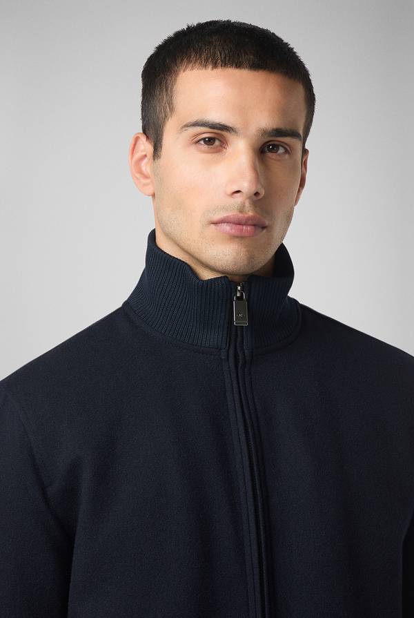 Pull Pal Zileri Bomber in lana tecnica con finiture in maglia a contrasto Qualità