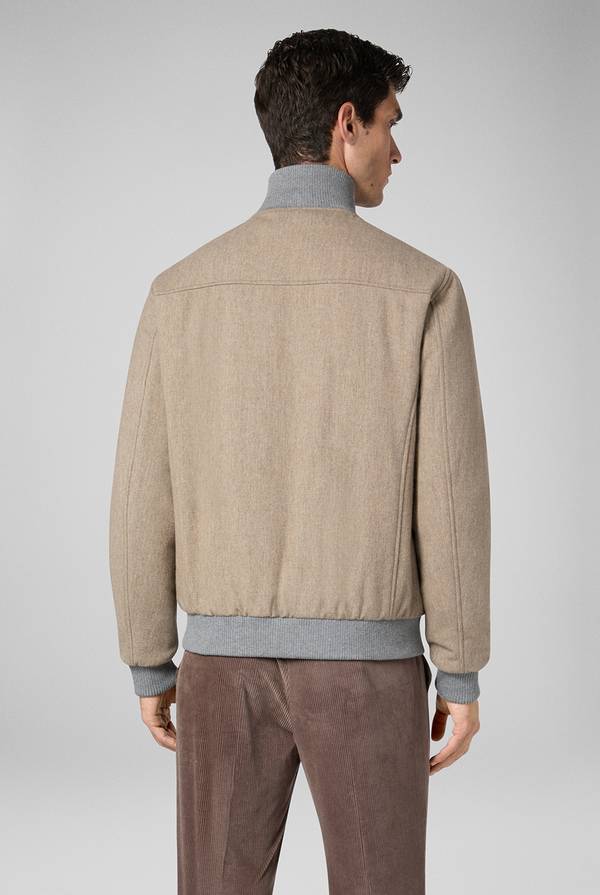 Pull Pal Zileri Bomber in lana tecnica con finiture in maglia a contrasto Promozione