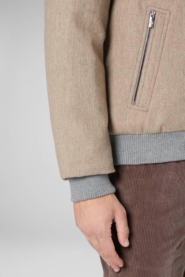 Pull Pal Zileri Bomber in lana tecnica con finiture in maglia a contrasto Promozione