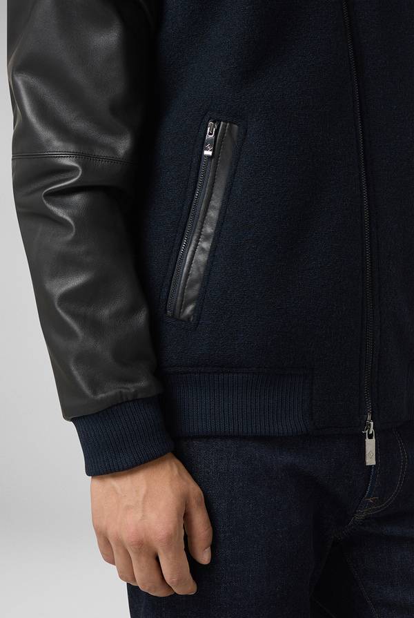 Pull Pal Zileri Varsity Jacket in lana tecnica con maniche in pelle Convenienza