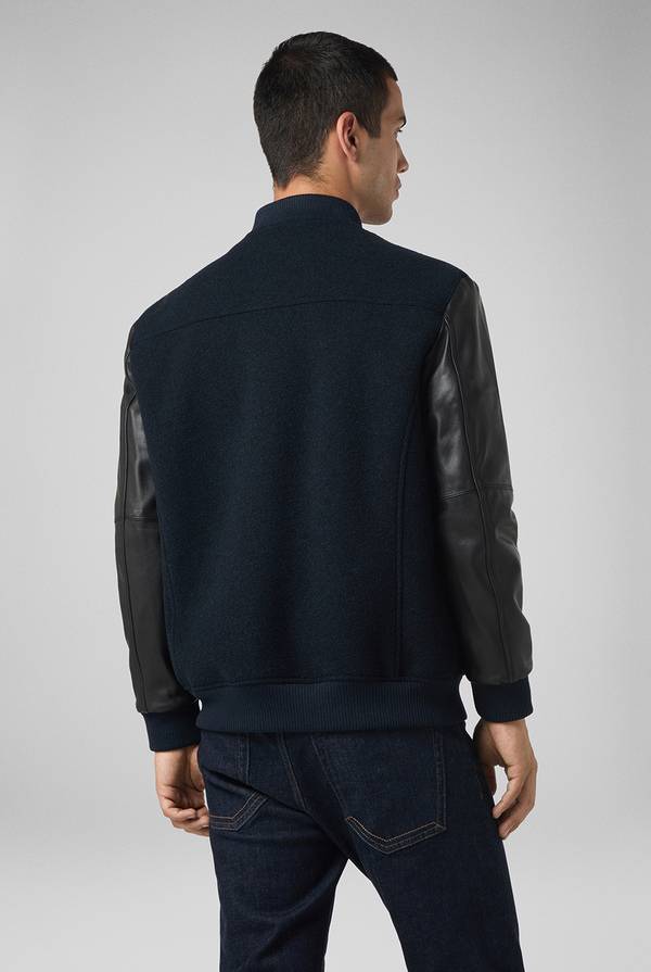 Pull Pal Zileri Varsity Jacket in lana tecnica con maniche in pelle Convenienza