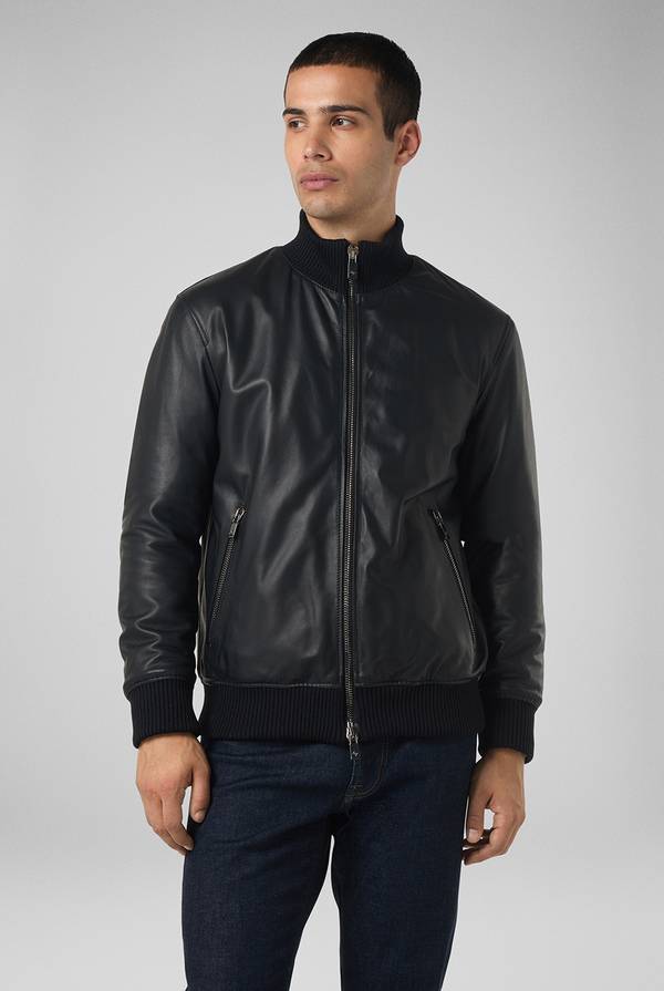 Pull Pal Zileri Bomber in pelle con colletto stand up Novità