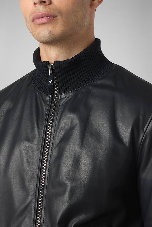 Pull Pal Zileri Bomber in pelle con colletto stand up Novità