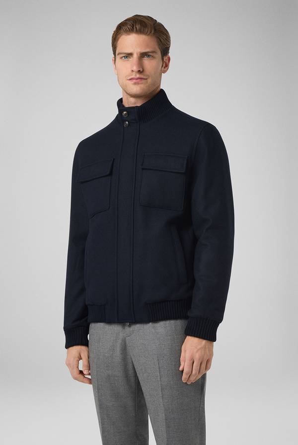 Pull Pal Zileri Blouson in lana blu navy Presa