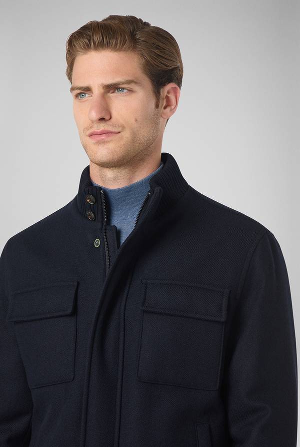 Pull Pal Zileri Blouson in lana blu navy Presa