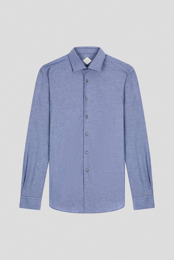 Pull Pal Zileri Camicia micro fantasia effetto denim Comprare a buon mercato