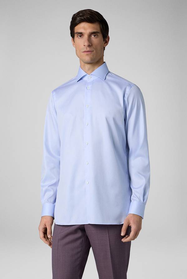 Pull Pal Zileri Camicia in cotone con trattamento anti-piega azzurra Comprane uno, ottenene uno gratis
