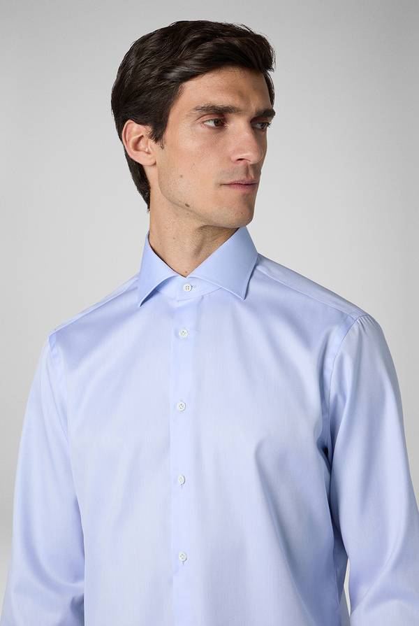 Pull Pal Zileri Camicia in cotone con trattamento anti-piega azzurra Comprane uno, ottenene uno gratis