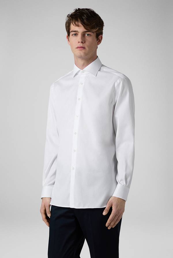 Pull Pal Zileri Camicia in cotone con trattamento anti-piega azzurra Offerte giornaliere