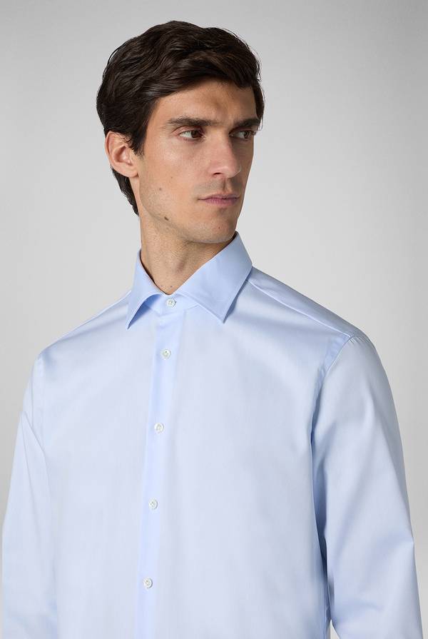 Pull Pal Zileri Camicia azzurra in cotone con collo Milano Sconti VIP