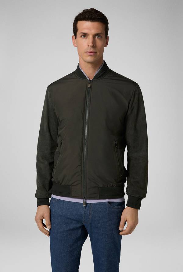 Pull Pal Zileri Varsity jacket in nylon con maniche in suede Outlet