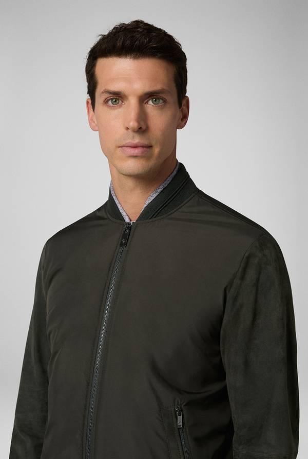 Pull Pal Zileri Varsity jacket in nylon con maniche in suede Outlet