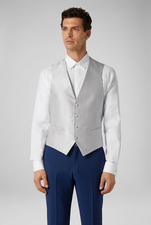 Pull Pal Zileri Gilet in satin della linea Cerimonia con allacciatura a quattro bottoni In Vendita