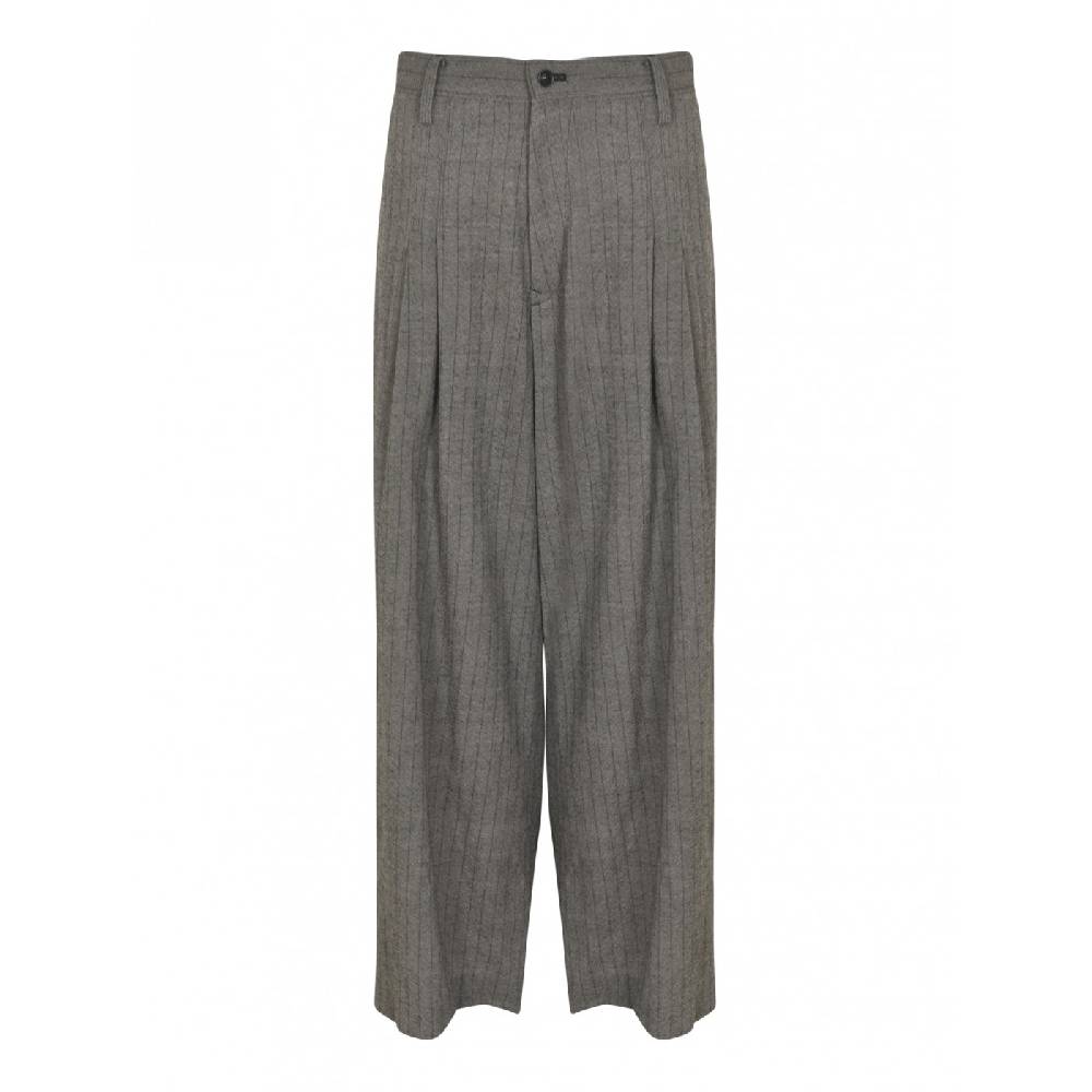 Y&#039;S YOHJI YAMAMOTO Pantaloni gessati con pences gamba larga Fino Al -60%