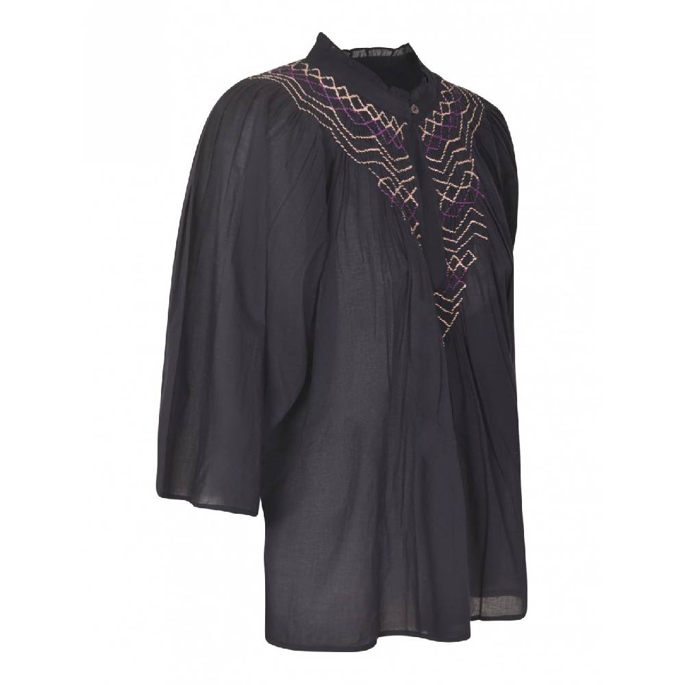 ANTIK BATIK Blusa in voile di cotone ricamata a mano Ayo Ultimi tre giorni