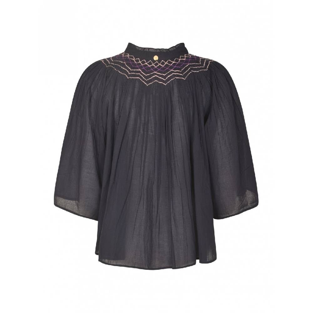 ANTIK BATIK Blusa in voile di cotone ricamata a mano Ayo Ultimi tre giorni