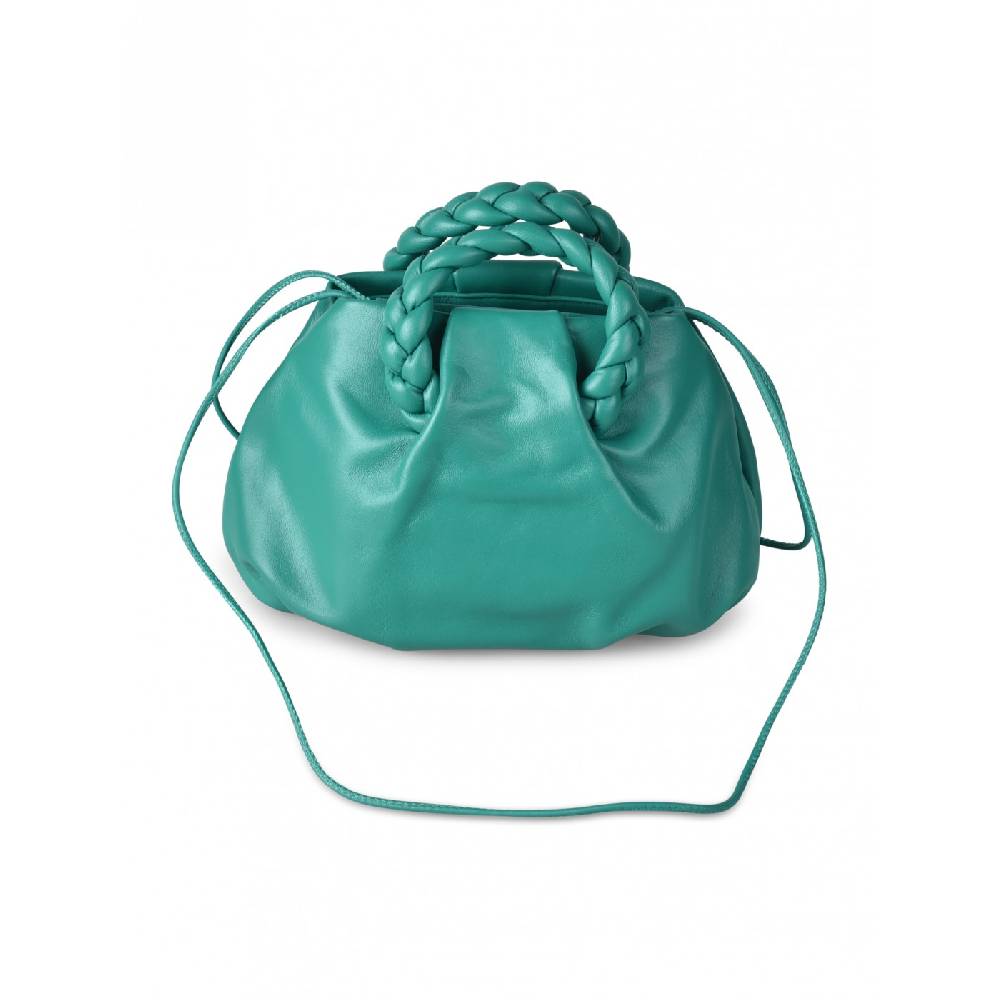 HEREU Bombon braided handle pleated crossbody Offerte esclusive