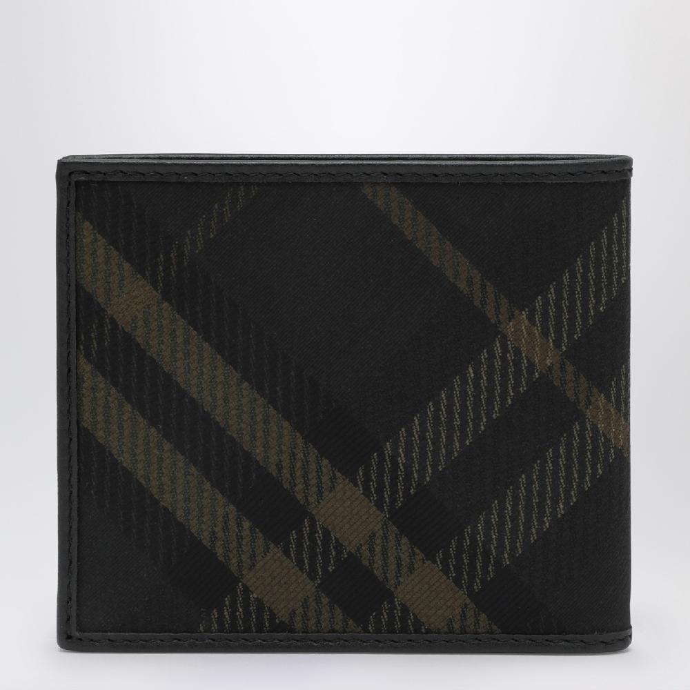 Burberry Portafoglio bi-fold nero con motivo Check Latest fashion