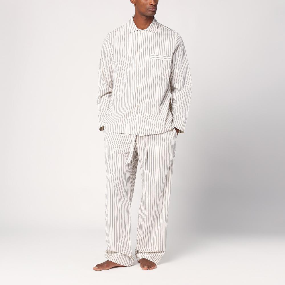 Tekla Pantalone pigiama beige a righe Ultimi tre giorni