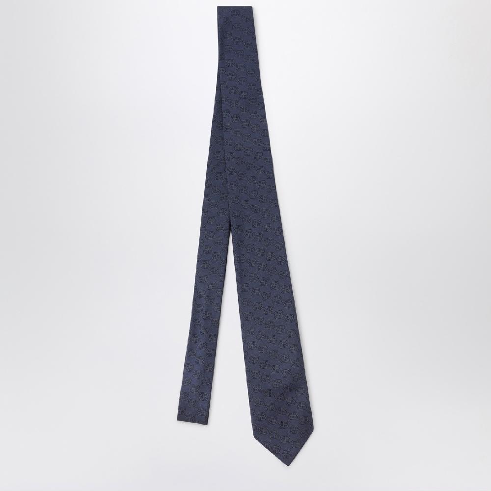 Balenciaga Cravatta sky blu con stampa BB Promozione temporanea