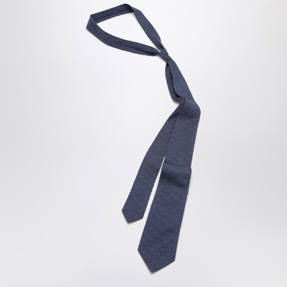 Balenciaga Cravatta sky blu con stampa BB Promozione temporanea