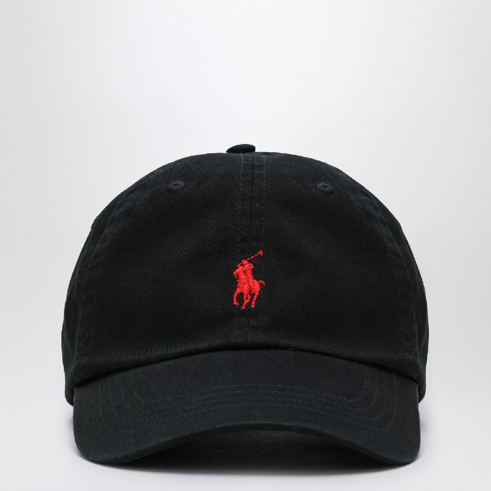 Polo Ralph Lauren Cappello nero in cotone con logo Discount Store per i nuovi prodotti