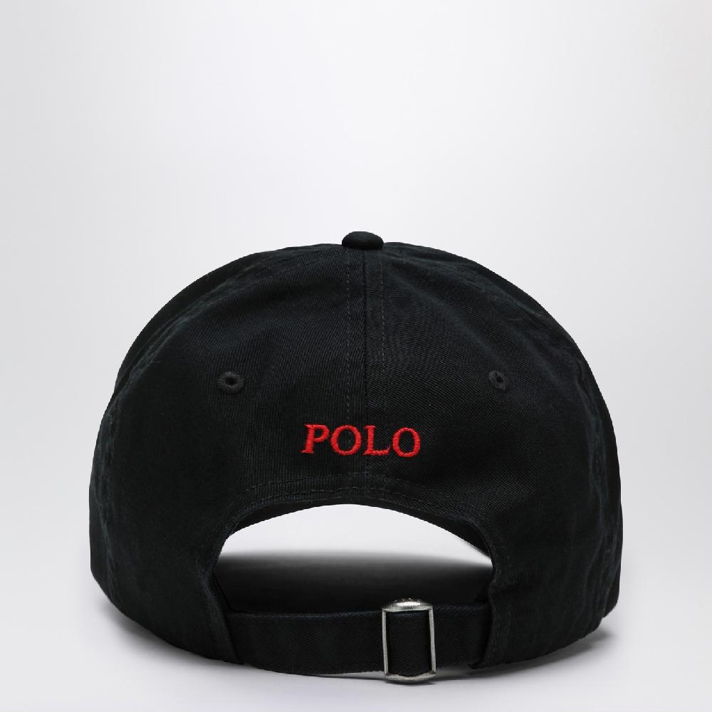 Polo Ralph Lauren Cappello nero in cotone con logo Discount Store per i nuovi prodotti