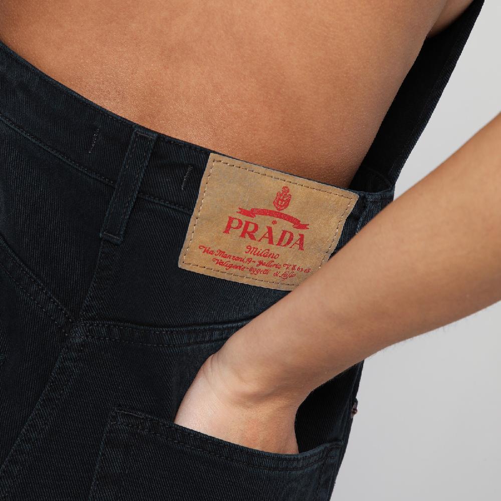 Prada Tuta nera in denim Esporta salva