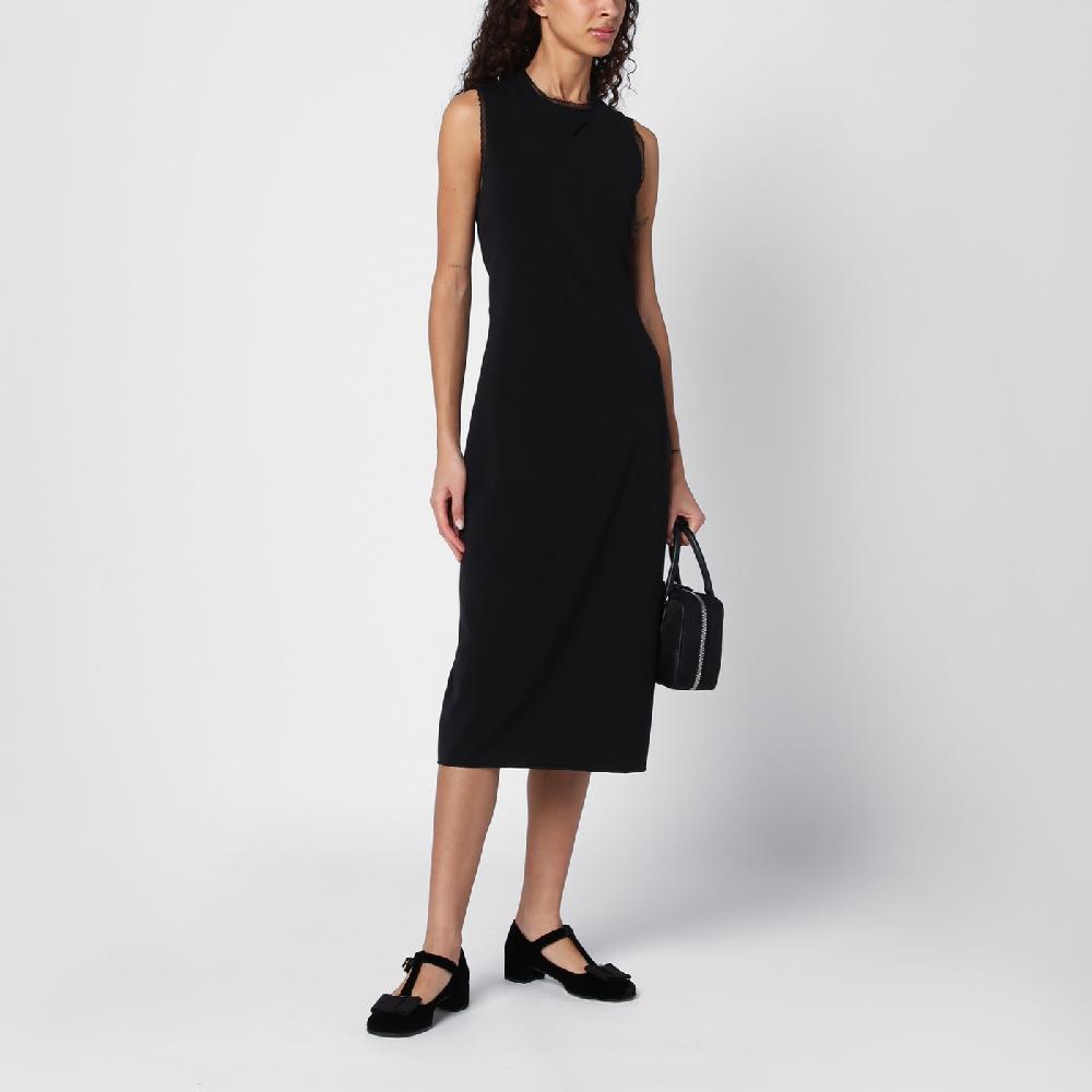 Prada Abito midi nero con dettagli in pizzo 50% di sconto per tempo limitato
