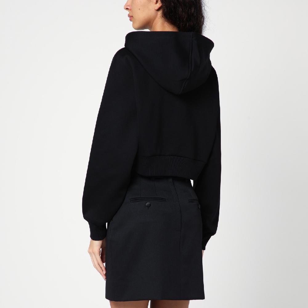 Prada Felpa con cappuccio nera con triangolo logo Italy