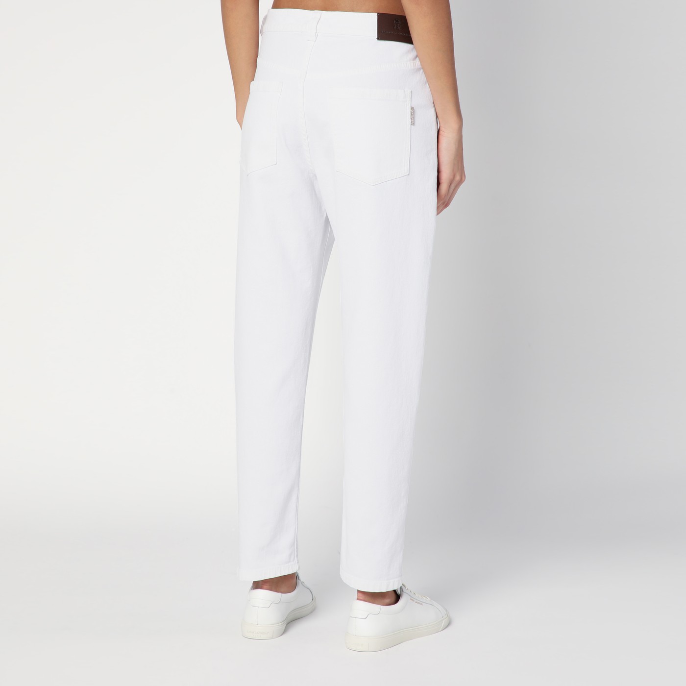 Brunello Cucinelli Pantalone bianco in cotone In Linea