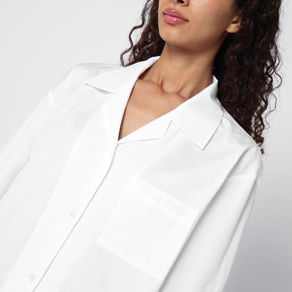 Miu Miu Camicia bianca in popeline con tasche Nuovo