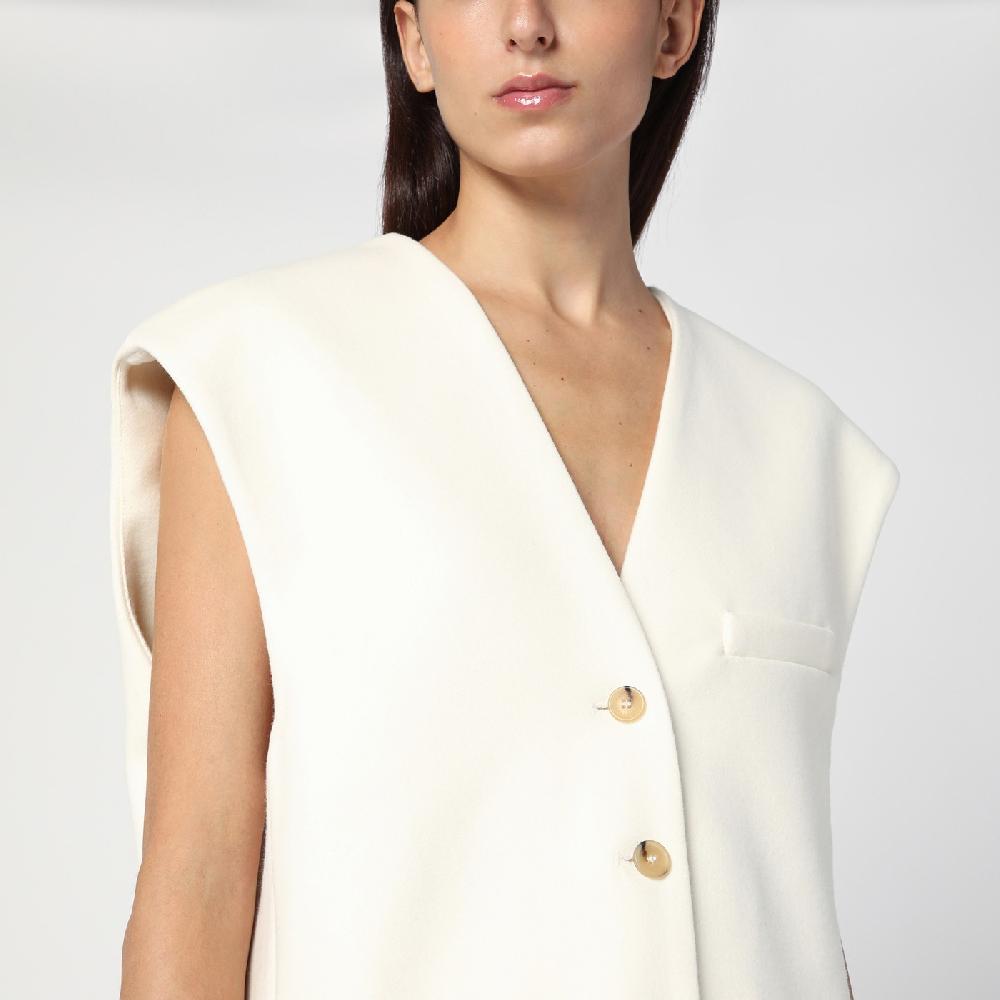 Margaux Lu00f6nnberg Gilet Wallis bianco in lana Qualità Garantita