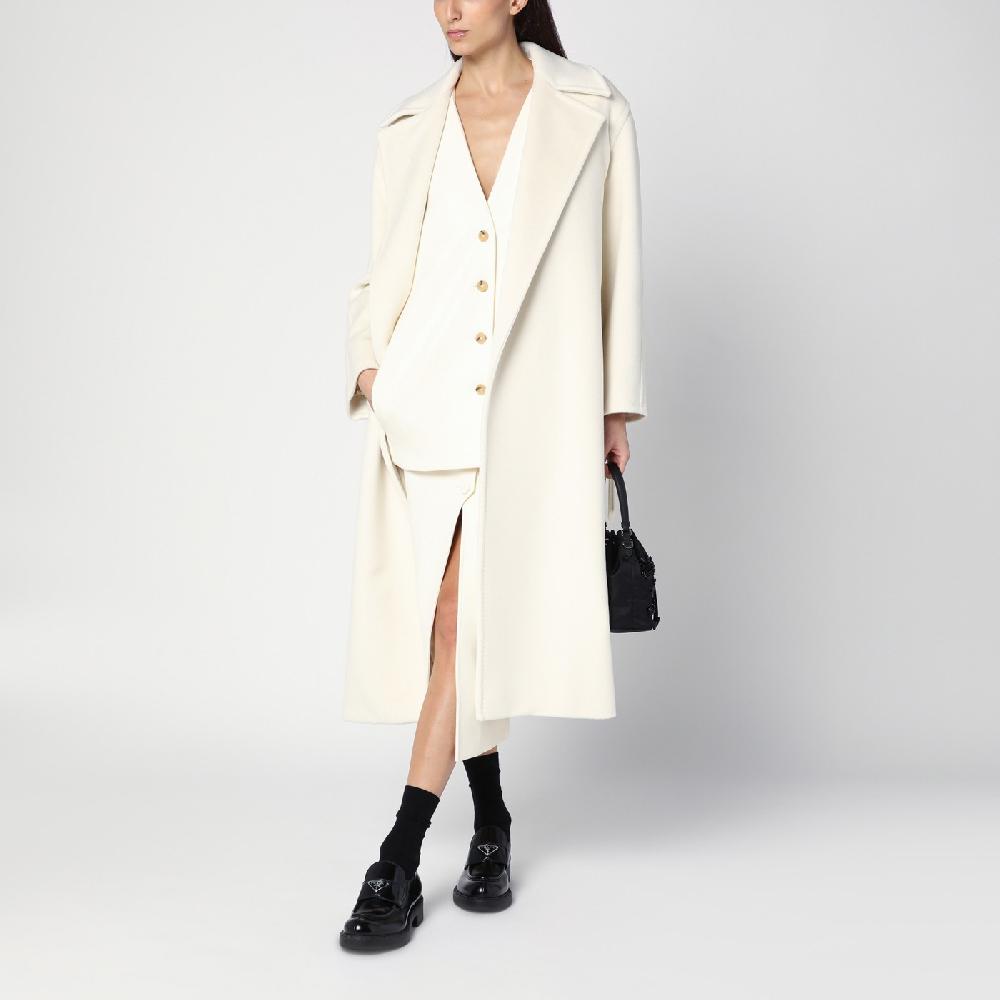 Max Mara Cappotto vestaglia bianco in misto cashmere Acquista Ora