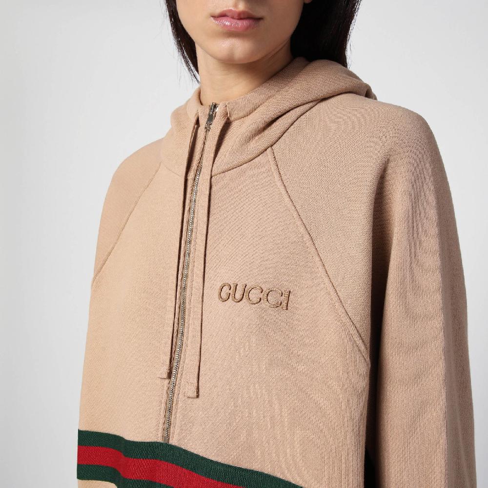 GUCCI Felpa beige con nastro Web Fino Al -60%