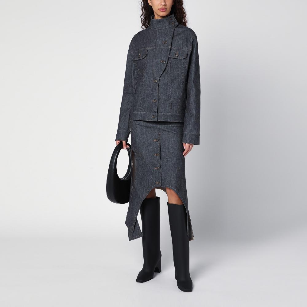 Courru00e8ges Gonna grigia scura in denim Online