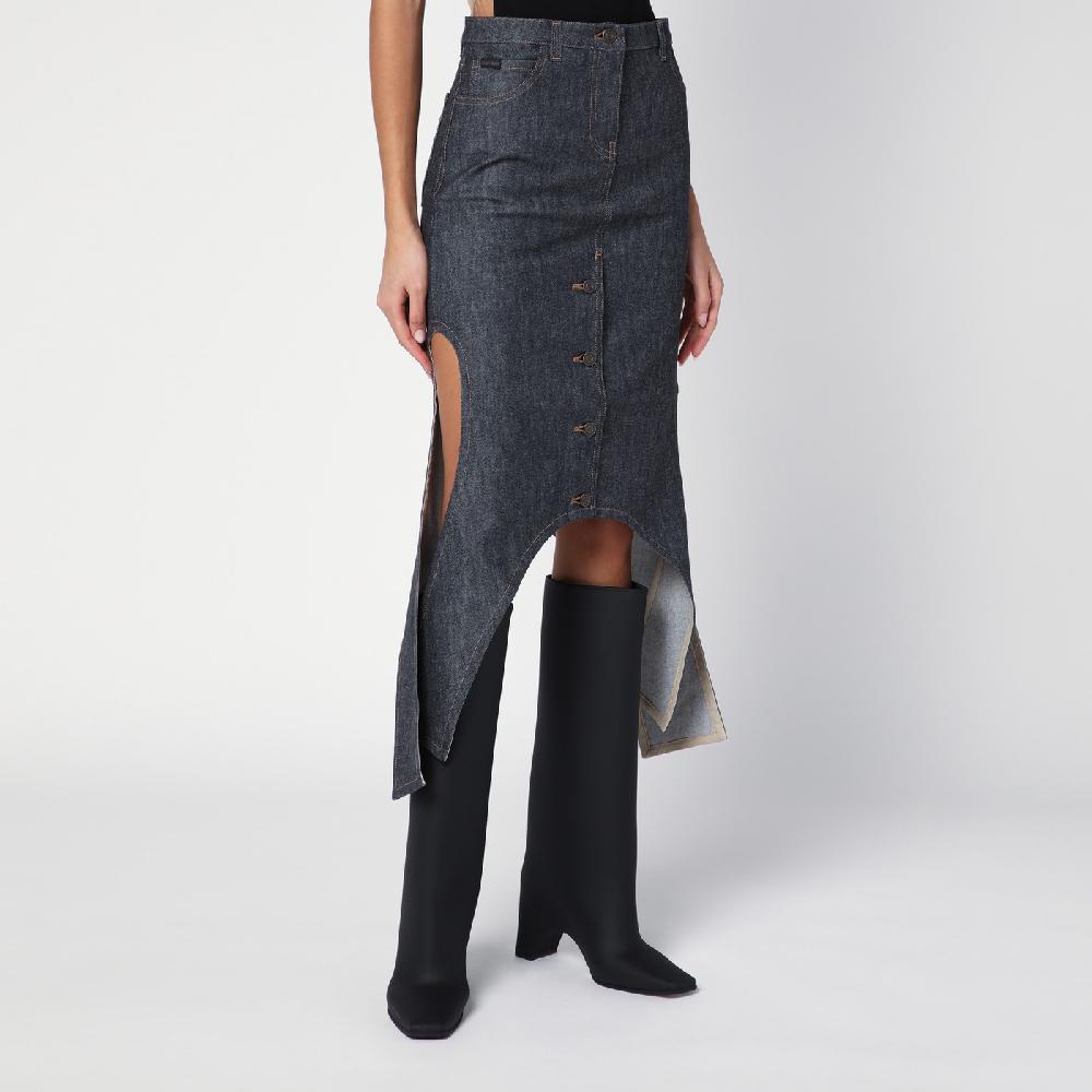 Courru00e8ges Gonna grigia scura in denim Online