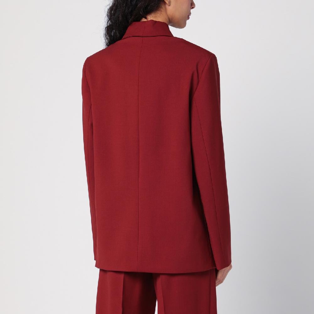 Loulou Studio Giacca doppiopetto bordeaux in lana Vendita Economica