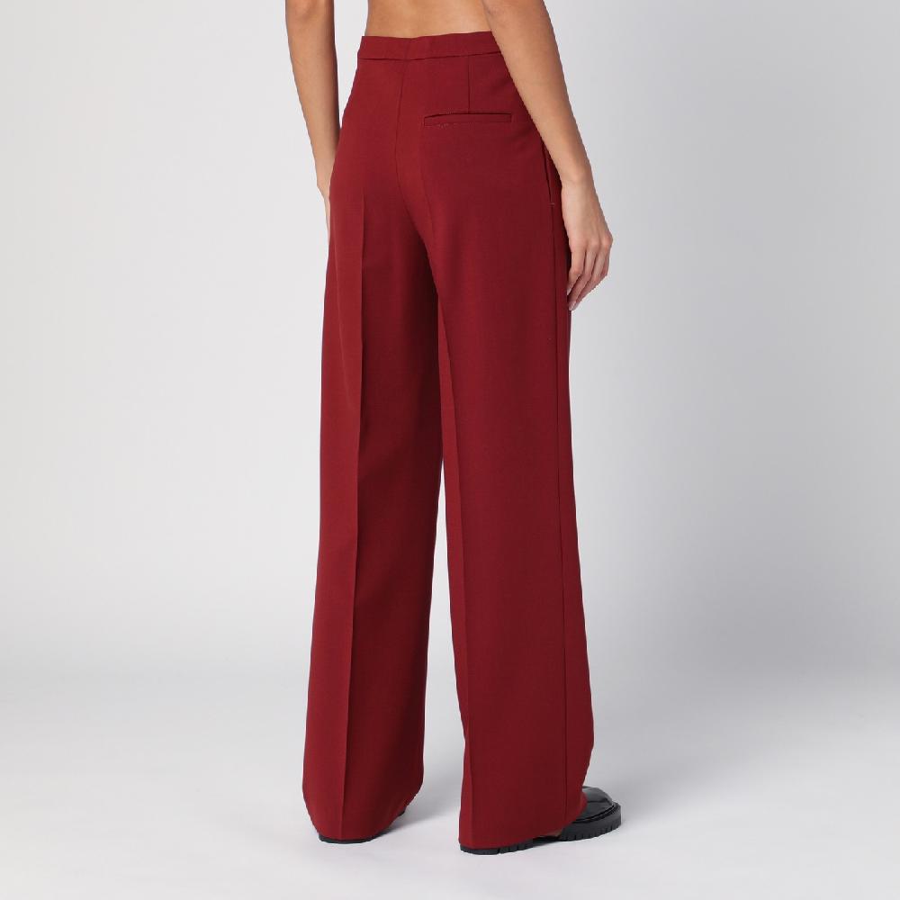 Loulou Studio Pantalone a palazzo in lana bordeaux Saldi Di Fabbrica